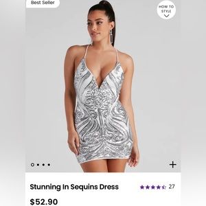 Silver sequins dress